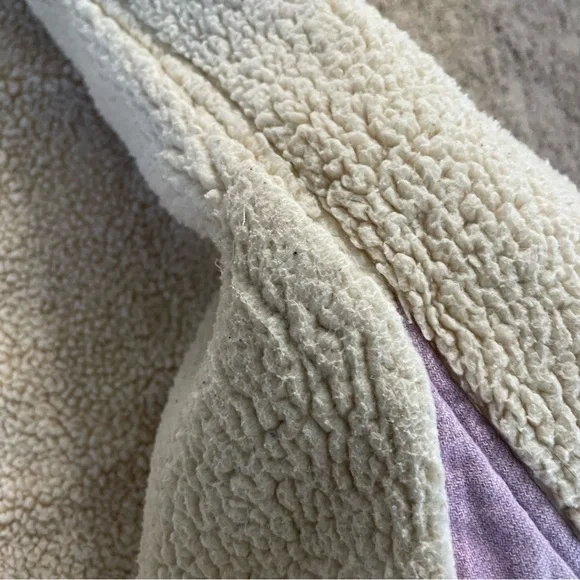 Free People We the Free Woodland Plaid Jacket Lilac Grey Size Small Sherpa - Picture 11 of 13